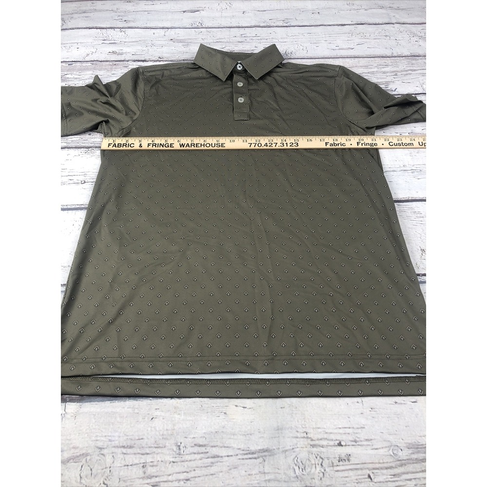Straight Down Shirt M Performance Polo Golf All Over Print -Olive Green - Picture 7 of 12